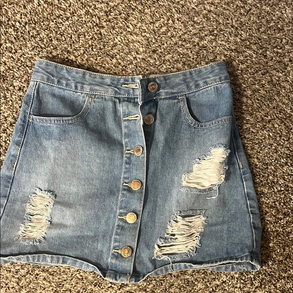 Forever 21 Blue A-Line Mini Skirt